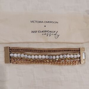 Victoria Emerson Gold and White Multi-Strand Bracelet - NWT